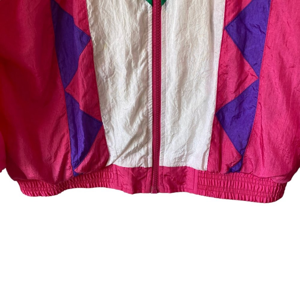 Vintage Y2K Color blocking Granny Track Jacket Nylon Windbreaker 90's Jacket - Picture 13 of 16